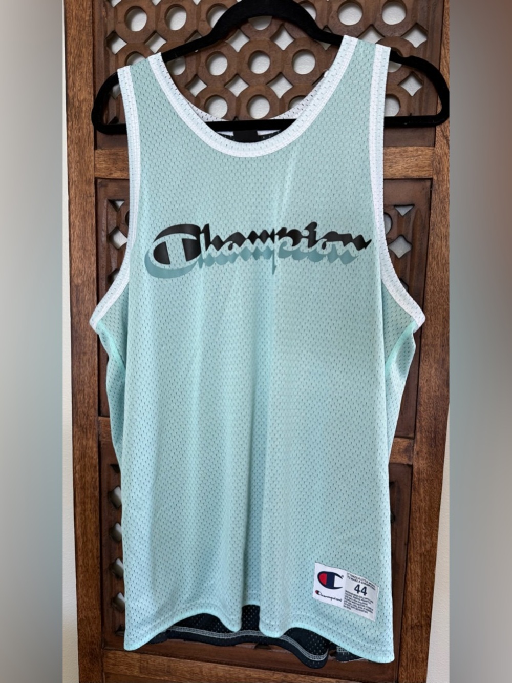 Champion Reversible Mesh Basketball Jersey Mint Green Black Size Large